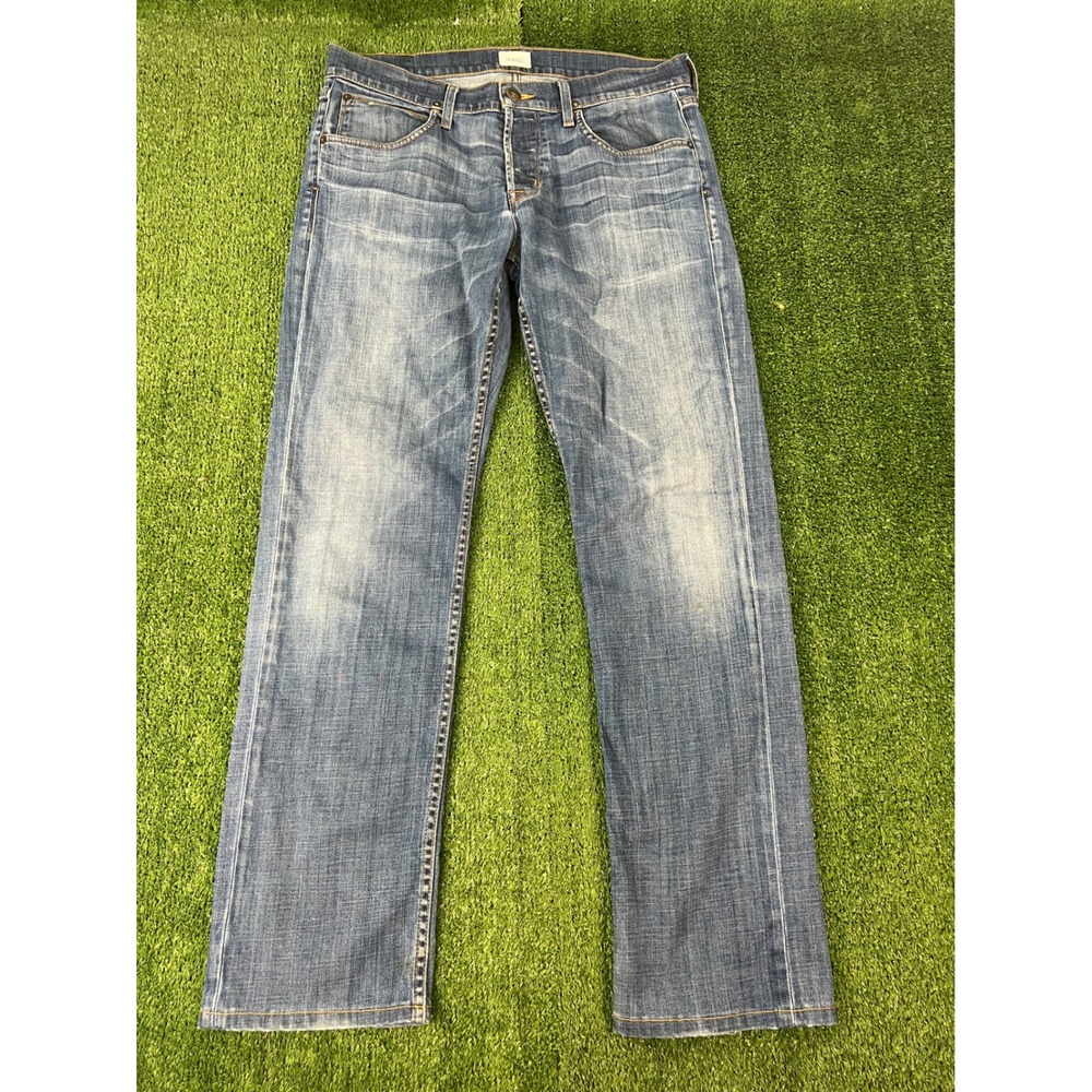 Hudson Byron Five Pocket Straight Jeans Mens 34 Blue M255DHA Coba Button Fly
